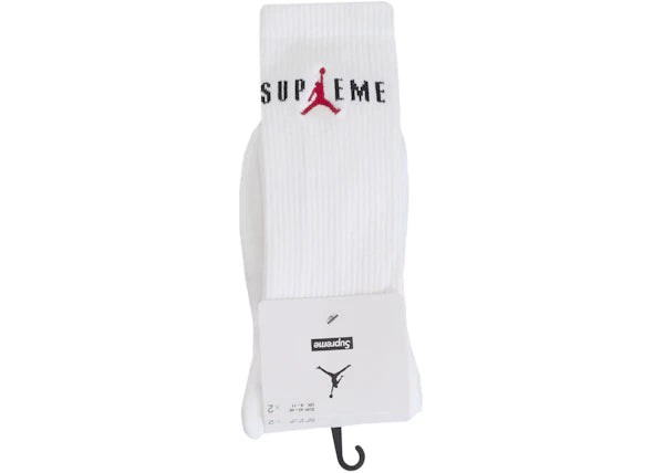 Supreme Jordan Crew Socks White